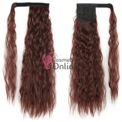 Extensie de par coada cu clema si arici Wave de 55cm cod Q193355 Castaniu Mediu